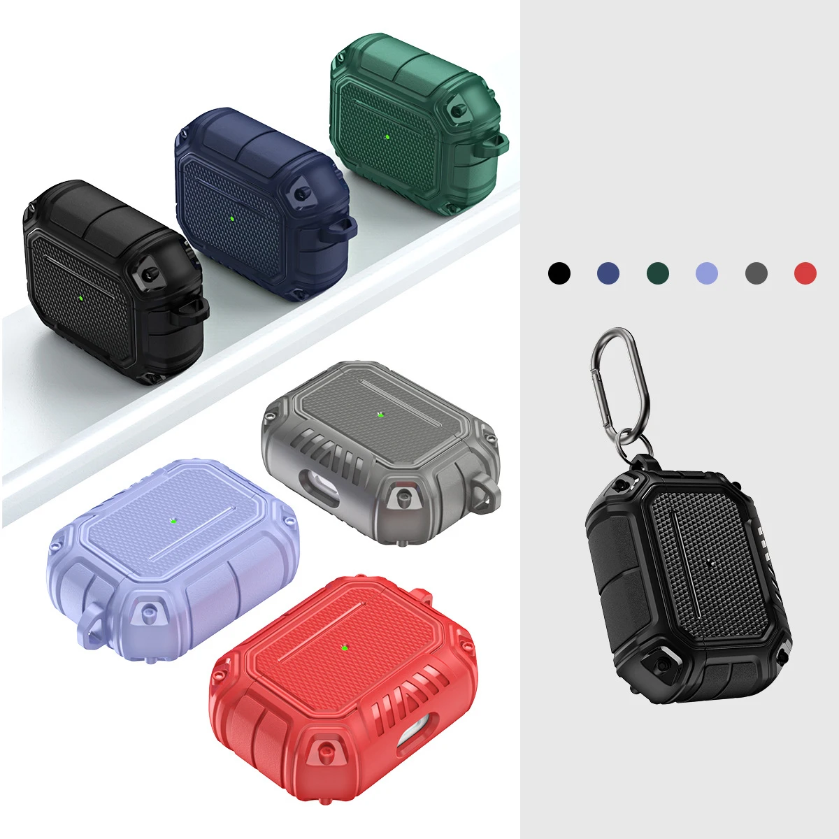 

For AirPods Pro 3 Cover Cases for Apple AirPods 3 Protective Cover Carbon Fibre Business Style Anti-loss Drop Resistance
