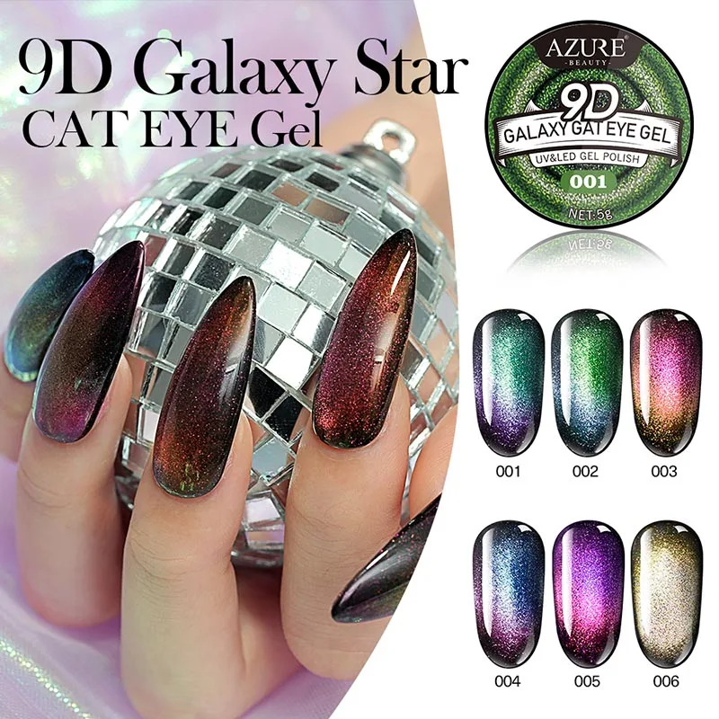 Lacheer 4 шт/партия 9D Galaxy кошачий глаз гель для ногтей Полупостоянный гель-Хамелеон жидкость для снятия лака от УФ/светодиодный светильник с черным базовым комплектом