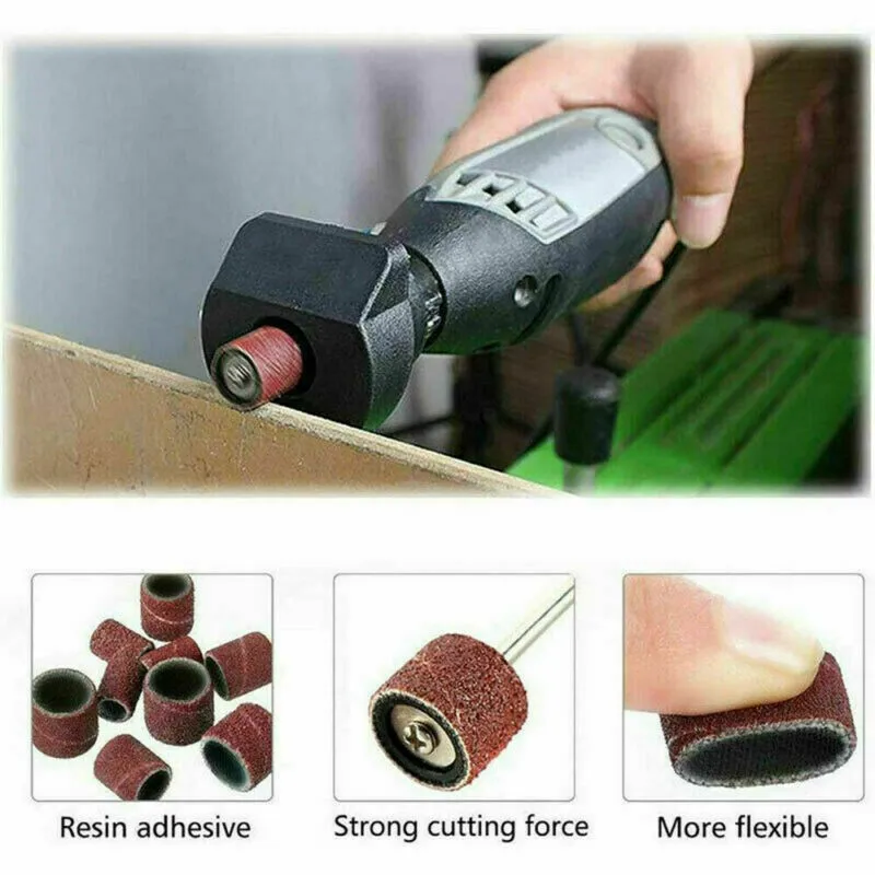 132PCS Sanding Bands Drum Sleeve Grit Mandrel Kit Sandpaper Rotary Tools Accessories With Mandrels Abrasive Band | Инструменты