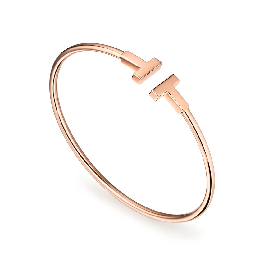 

925 Sterling Silver women's trend 1:1 letter T bracelet, festival lovers Sterling Silver Hand catenary