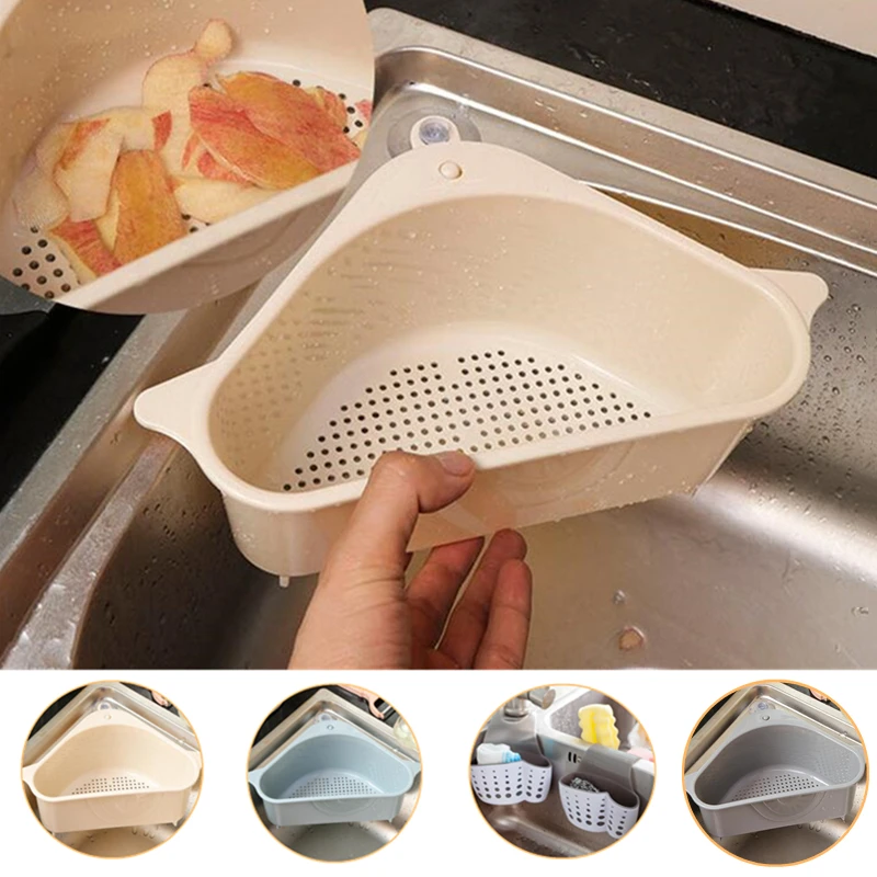 Бытовая треугольная раковина сливная стойка для мытья овощей чашка сита мыльная