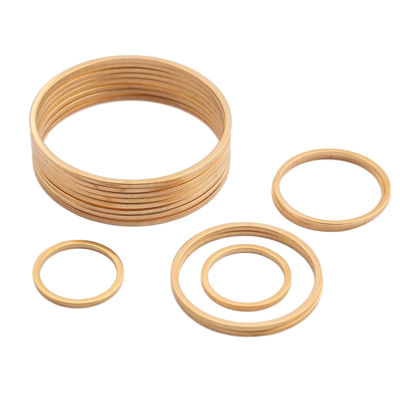 Позолоченные круглые коннекторы для сережек 10 шт. из нержавеющей стали