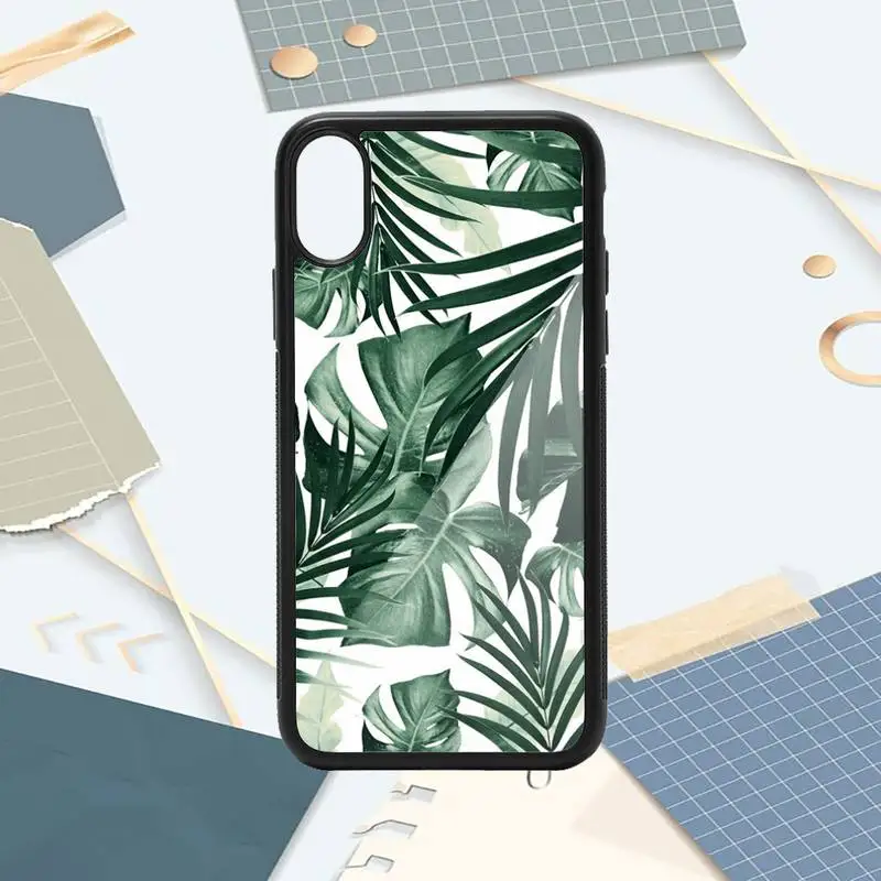 

Tropical Green Plant Leaf high quality Phone Case shell PC for iPhone 11 12 pro XS MAX 8 7 6 6S Plus X 5S SE 2020 XR
