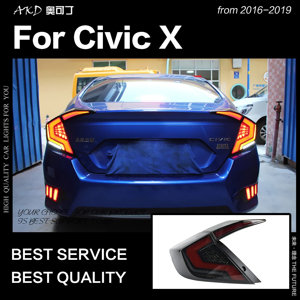 Автомобильный Стайлинг для Honda Civic задний фонарь 2017-2019 светодиодный фсветильник