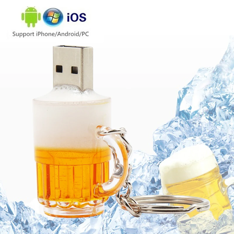 Usb флеш накопители с пивом 128 ГБ накопитель 64 16 usb память 8 Флешка 32 Гб Бесплатная