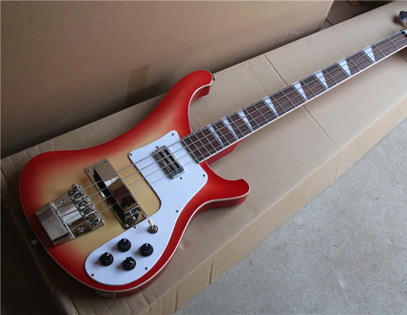 4 струнной бас гитары с гриф из красного дерева белой окантовкой защитная крышка