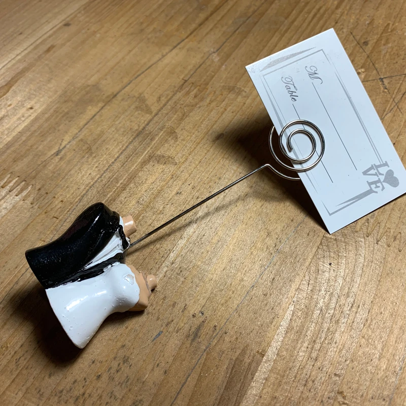 

New arrival Factory directly sale Wedding favor joined at the hip bride and groom place card holder Wholesale