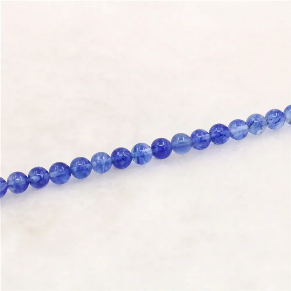 Горячая Натуральный камень голубой турмалин кристалл круглые бусины 4/6/8/10/12 мм