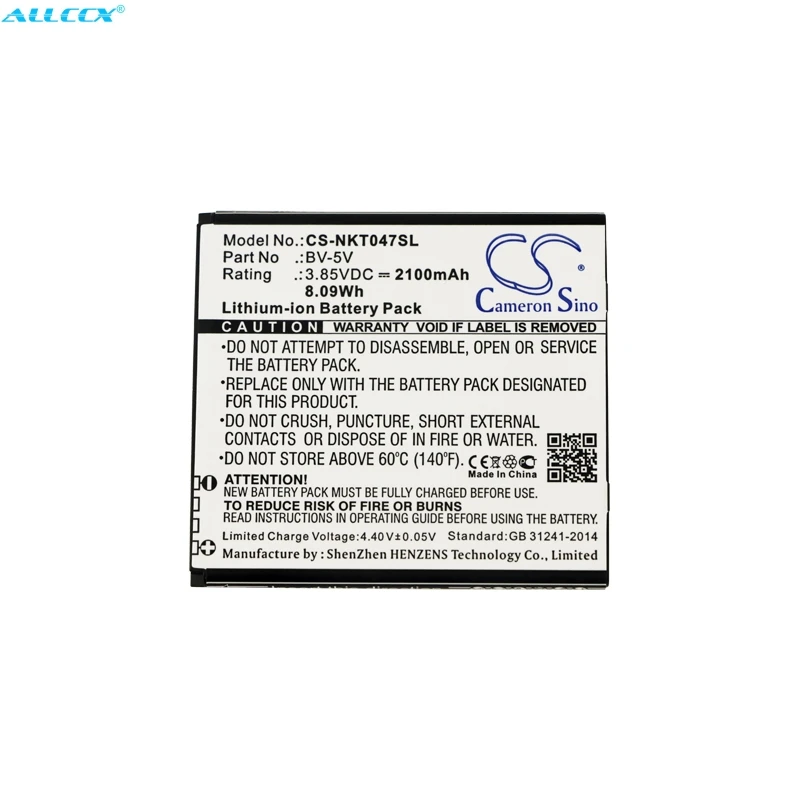Cameron Sino 2100mAh аккумулятор BV 5V для Nokia 1 TA 1047|Аккумуляторы мобильных телефонов| |
