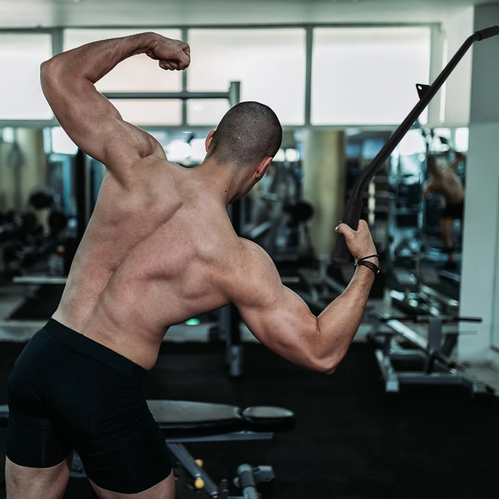 

Gym Pully Cable Machine Attachments Biceps Triceps Bar Handle Grip