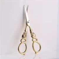 stainless steel professional sewing scissors for fabric high quality golden vintage craft scissors for sewing and needlework