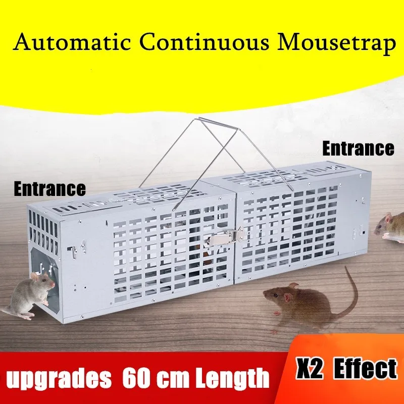Double Door Mouse Trap Cage Tools High Effect Upgrade Automatic Continuous Catching Mouse Cage Trapping Outdoor Hunting Cage