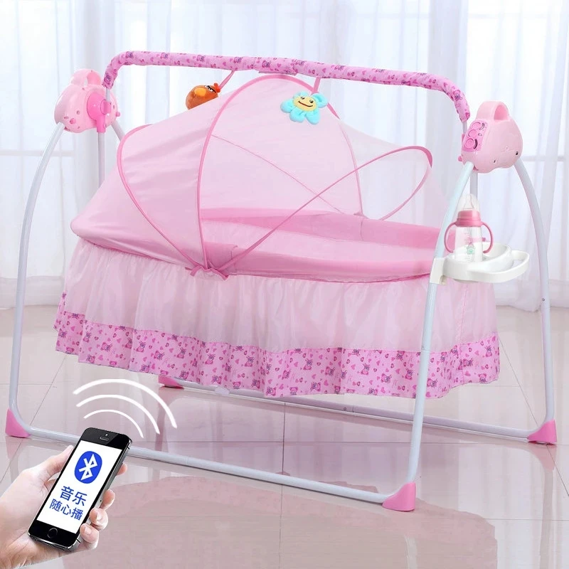 Smart Music Baby Auto Swing Bed Electric Newborn Cradle Sleeping Rocker Rocking Chair With Remote Control Baby Bed 0-36 month