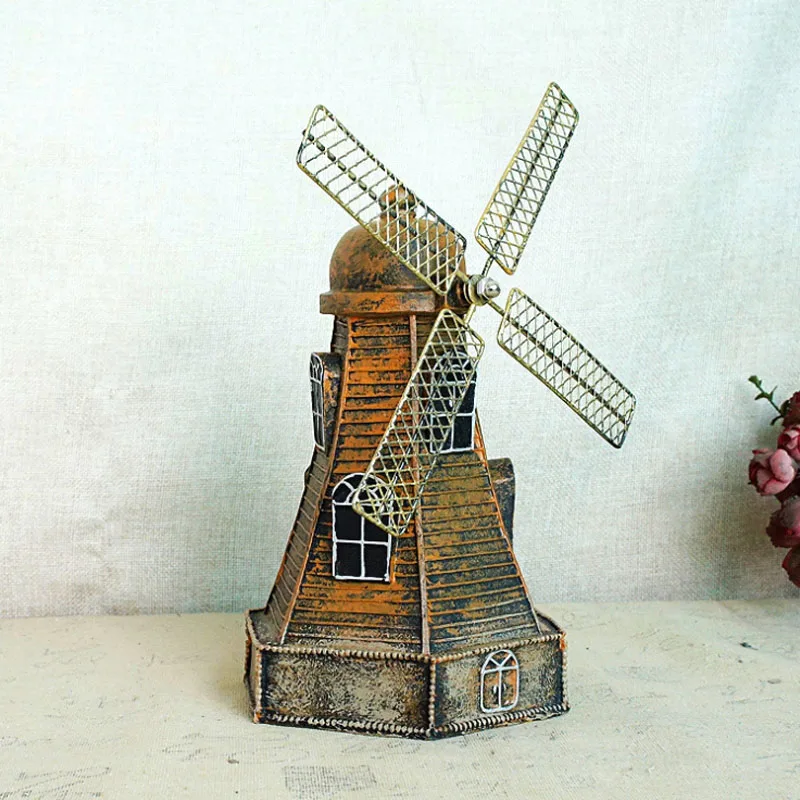 Домашние аксессуары поделки из смолы копилка Голландская ветряная мельница