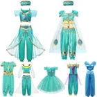 Новинка, Aladdin платье цвета жасмин для девочек, детский живой экшн-фильм костюм для ролевых игр 2019, детский косплей, наряд принцессы для вечеринки
