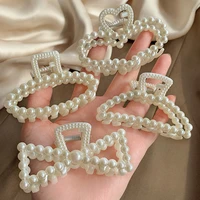 2021 new fashion exquisite medium small pearl geometric hairpin hair crab hair claws women girl hair accessories headwear