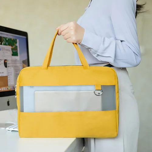 Multifunctional Briefcases Waterproof A4 Document Laptop Organize Bag Travel File Power Bank Phone Storage Handbag Accessories