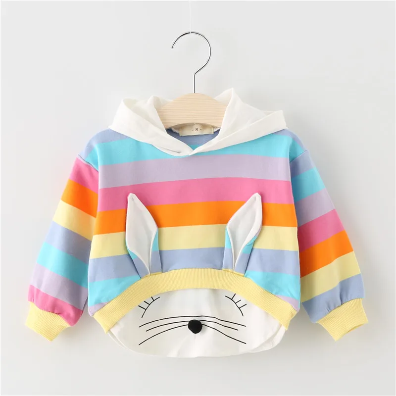 Новинка весенне осенняя одежда для маленьких девочек хлопковая толстовка с