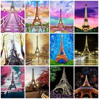5d diy diamond painting paris eiffel tower embroidery full round square drill rhinestone cross stitch mosaic pictures home decor
