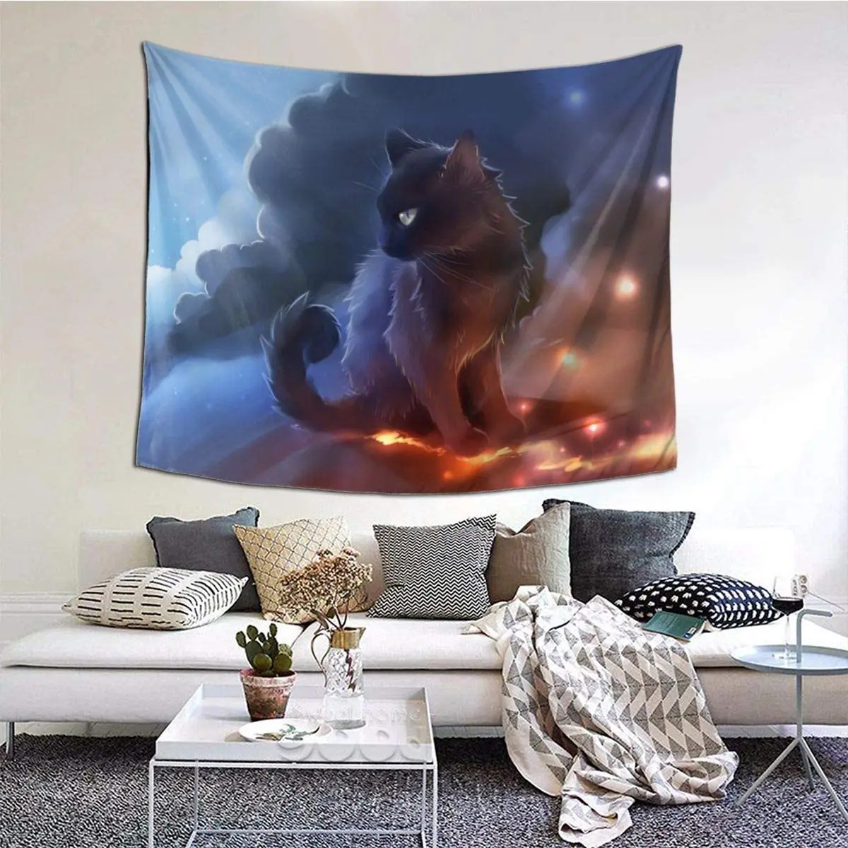 

Гобелен в виде кошки, хиппи, психоделические гобелены, простыня для пикника, настенный подвесной декор для спальни и гостиной