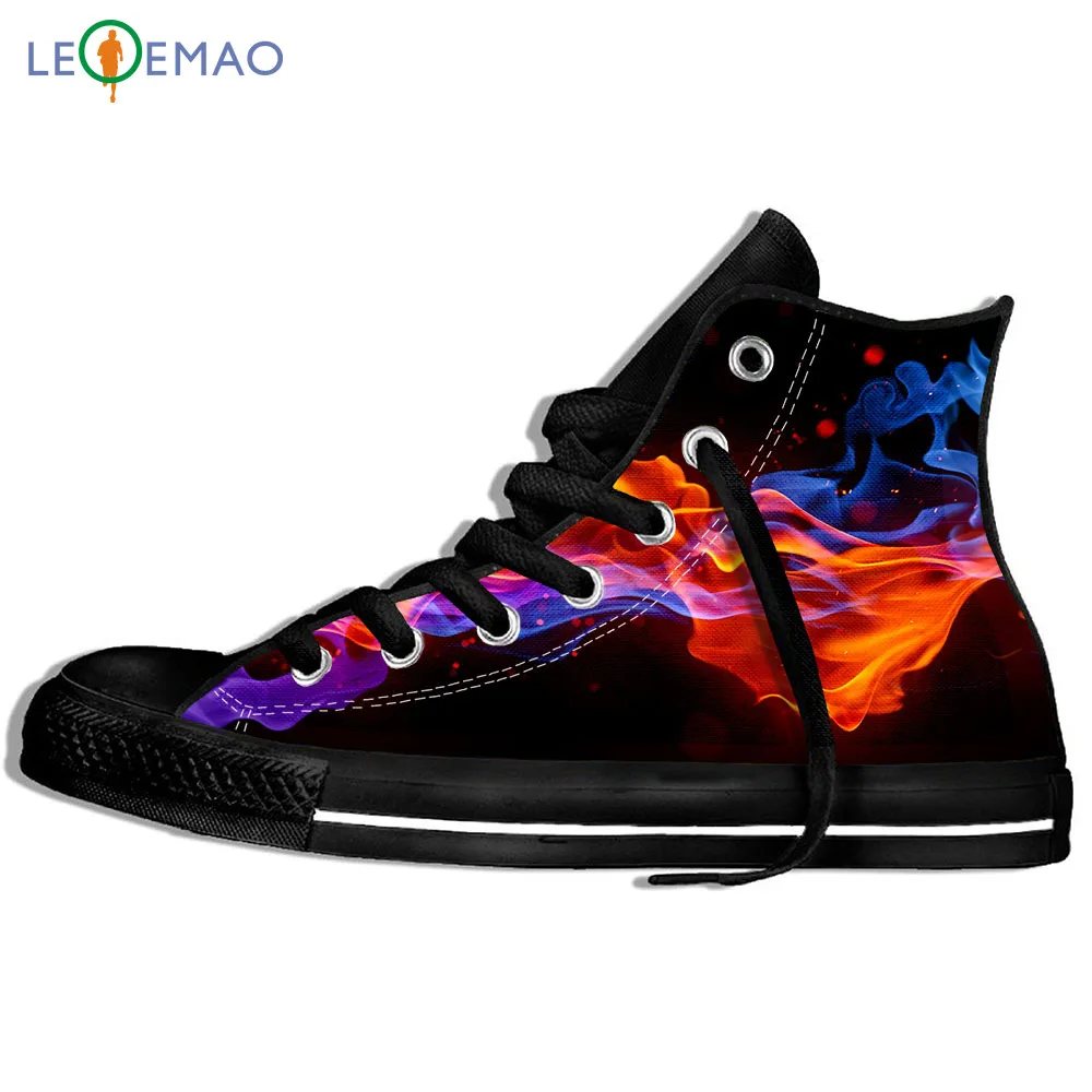 Casual Sneakers Shoes For Man Hot Flame Smokyfor Men/high Quality Harajuku Flame Smoky Canvas Sneakers