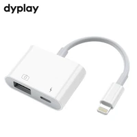 otg cable with usb charging port male to female for iphone ipad ios 9 to 14 camera adapter import photos supports mouse keyboard