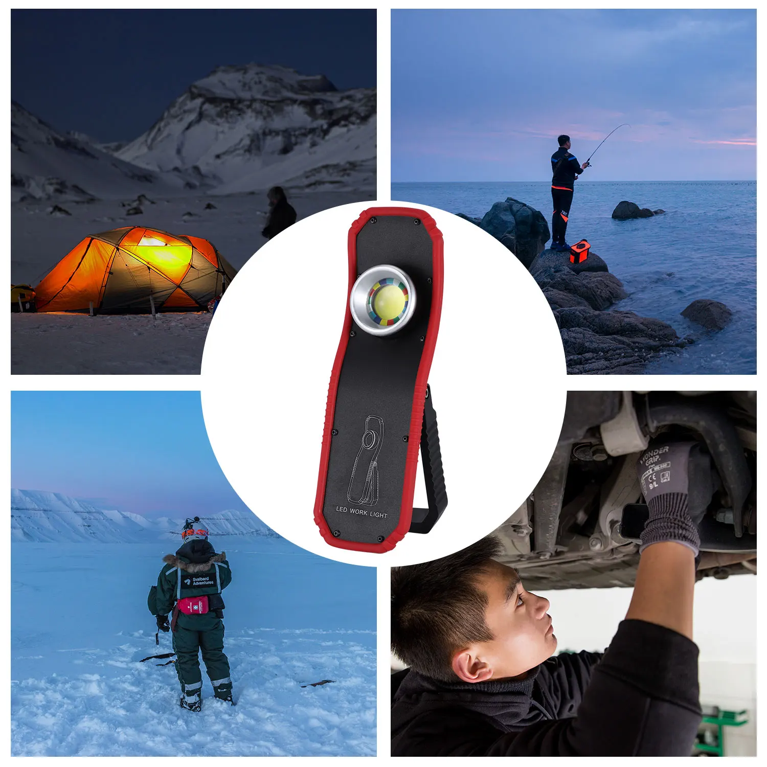 USB Rechargeable LED Work Light Portable Hanging Hook Flashlight Torch Camping Car Repairing Workshop Emergency Lighting New | Лампы и