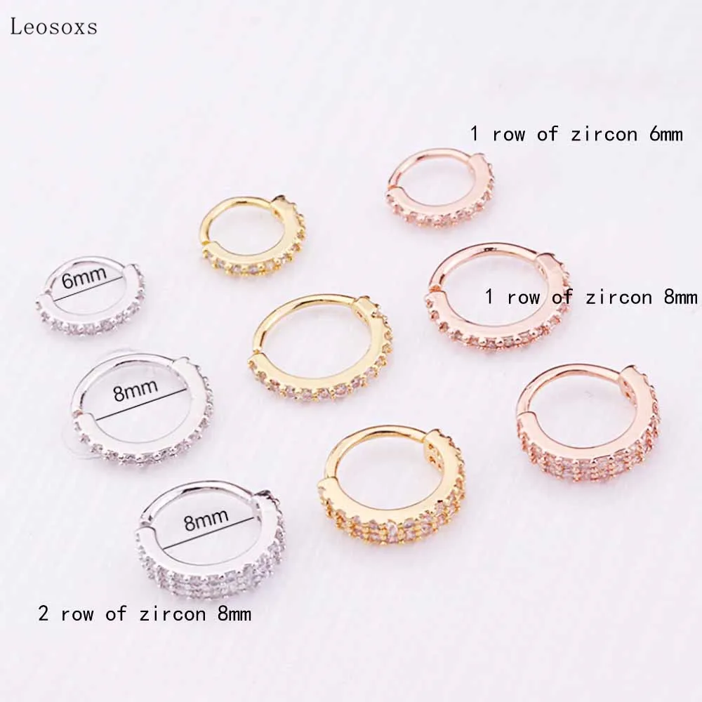 

Leosoxs 2pc New Micro-inlaid Zircon Nose Ring Ear Bone Nail Earrings Piercing Fashion Jewelry for Woman Gift