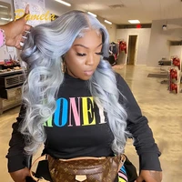 hd transparent lace wig for black women full ends lace front human hair wigs 30 inch lace front wig grey ash blonde human hair