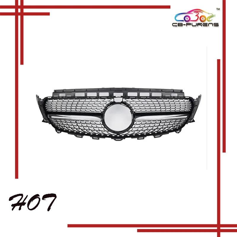 

2016 2017 2018 2019 2020 For Mercedes Benz E Class W213 E43 E450 Car Front Racing Grill Billet Bumper Grille Upper Cover Diamond