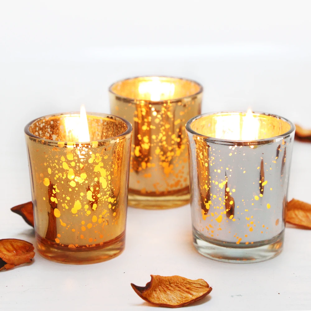 Набор из 6 серебристых золотых пустых подсвечников идеально подходит для DIY