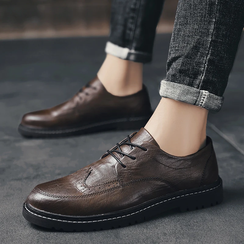 Вечерние кожаные мужские туфли на свадьбу зимняя обувь итальянские Стильные