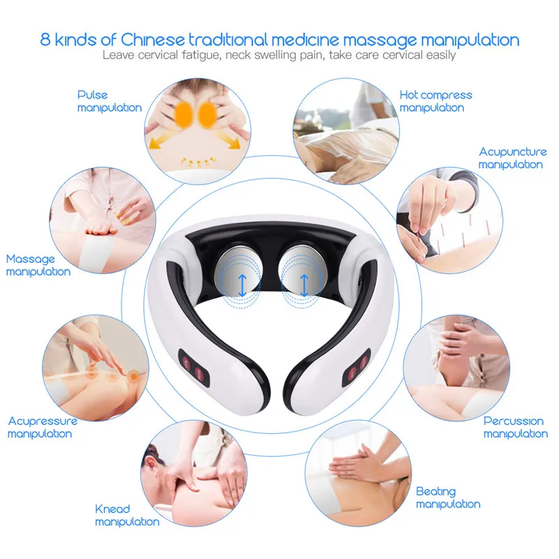 

CkeyiN Wireless Neck Massager 6 Modes Cervical Intelligent Magnetic Body Massage Pain Relief Tool Health Care Relaxation