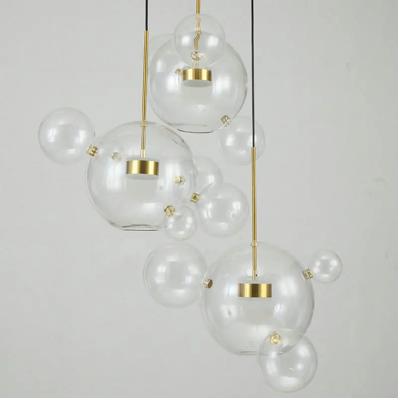 Современная стеклянная люстра с подвеской креативный дизайн светодиодный лампа