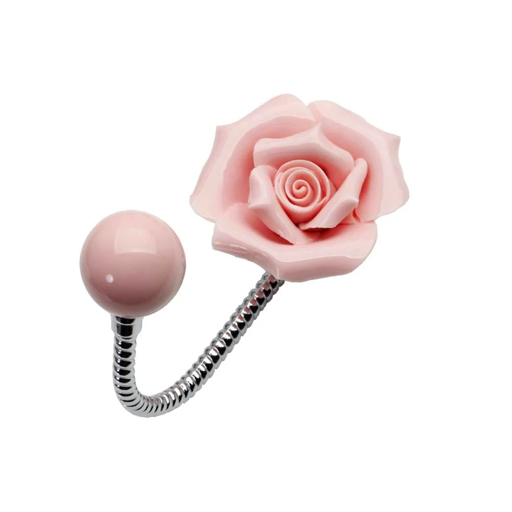 3d цветок Керамика стены крючок латунь хром декоративные для сумка с шарфом