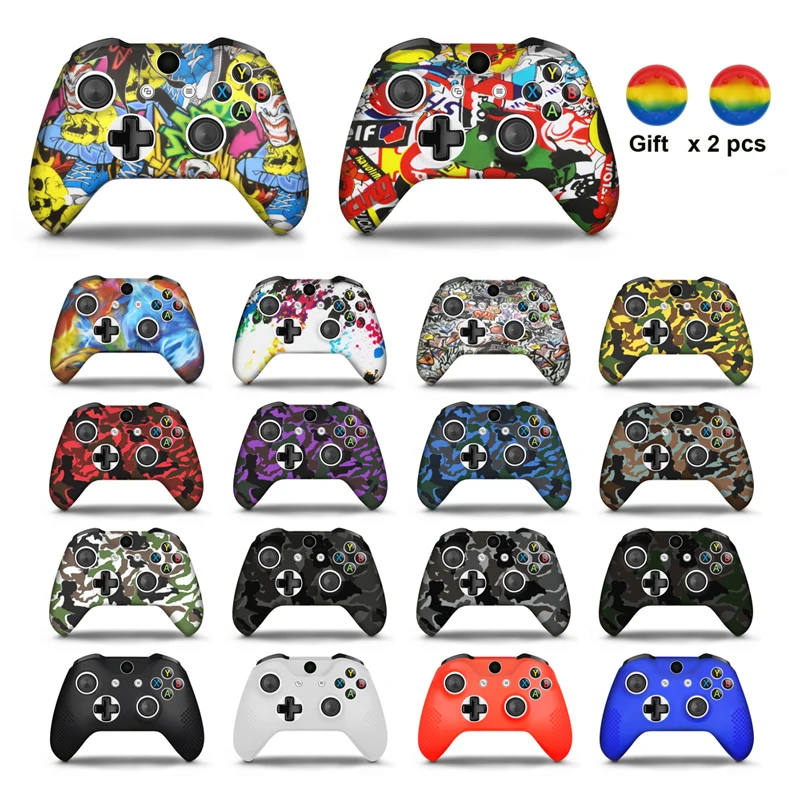 Силиконовый чехол + стики для аналоговых стиков контроллера Xbox One S защитный