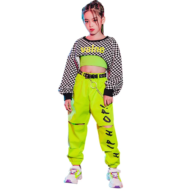 

2021 Girls Jazz Dance Costumes Children'S Hip-Hop Street Dance Clothes Ballroom Hip Hop Dancing Clothes Stage Outfits 120-170cm