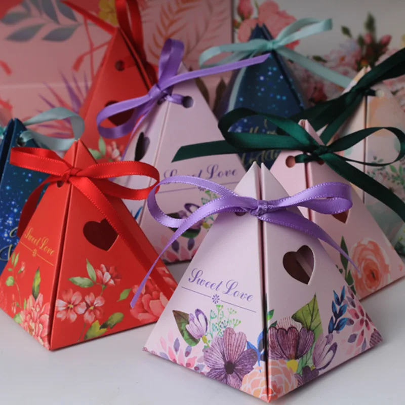 100 шт./подарочная коробка в виде фламинго треугольная пирамида свадебные