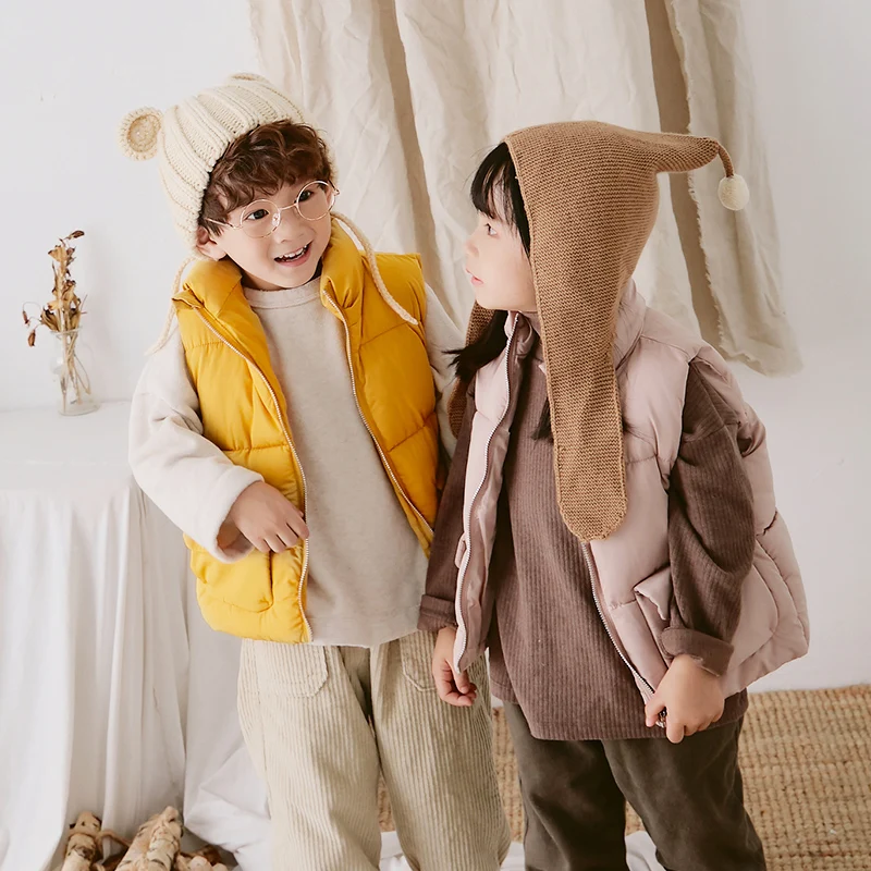 Детский жилет с воротником стойкой теплая зимняя верхняя одежда утепленная