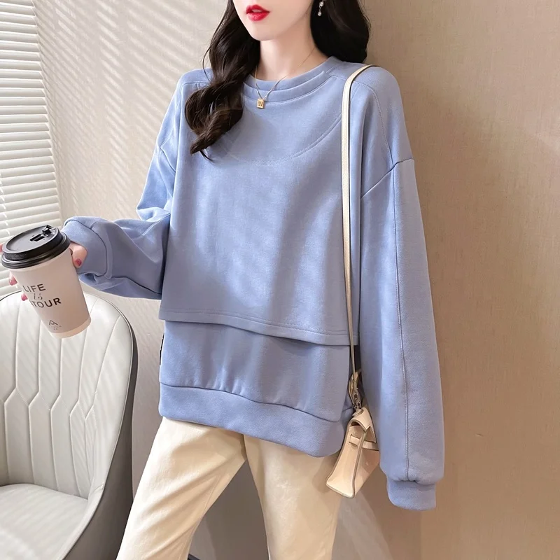

Autumn round Neck Sweater for Women Early Autumn 2021new Loose Thin Top Trendy Ins Fashionable Jacket for Women Spring and
