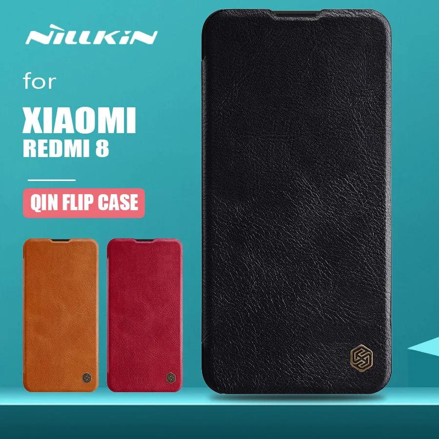 Для Xiaomi Redmi 8 чехол Nillkin Qin Флип кожаный чехол Роскошный деловой Мягкий сенсорный тонкий задний Чехол для Xiaomi Redmi 8 чехол для телефона