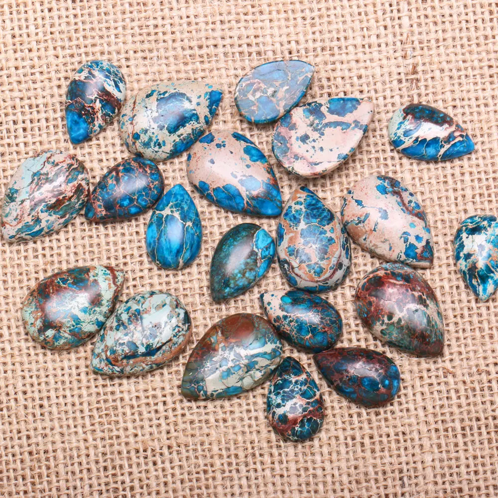 Кабошоны из императорского камня в форме капли без отверстия для изготовления