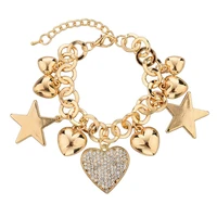 melihepunk bracelets bangles for women girls gold color heart star bracelet femme 2017 famous brand jewelry sbr140142