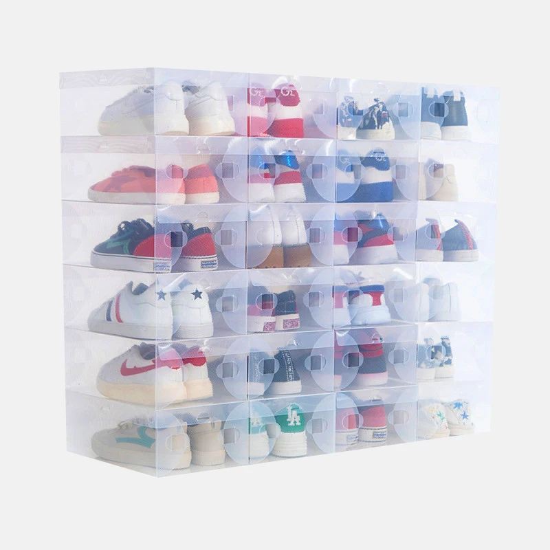 10 шт. пластиковый складной чехол коробка прозрачные коробки для хранения обуви