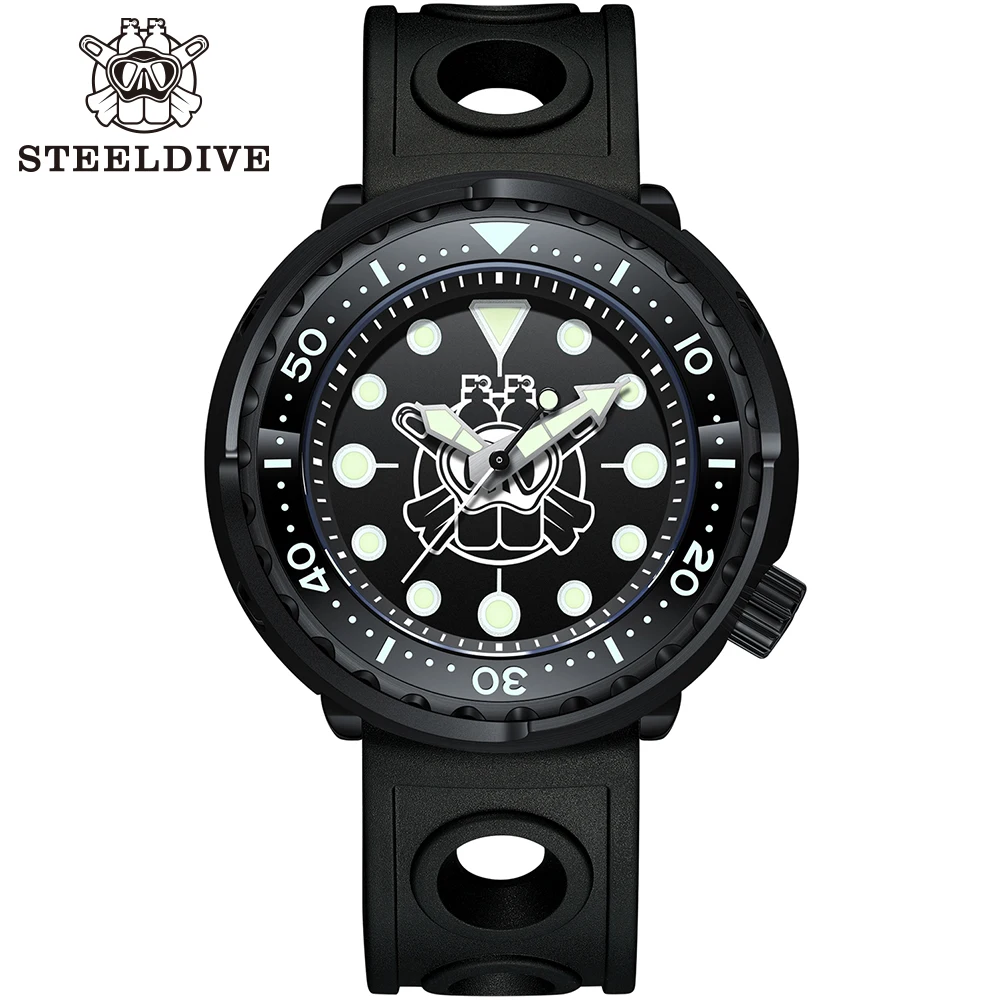 

STEELDIVE Official New Arrival Watch PVD Black Case SD1975XP Japan Movement NH35 300M Waterproof Luminous Dive Watch