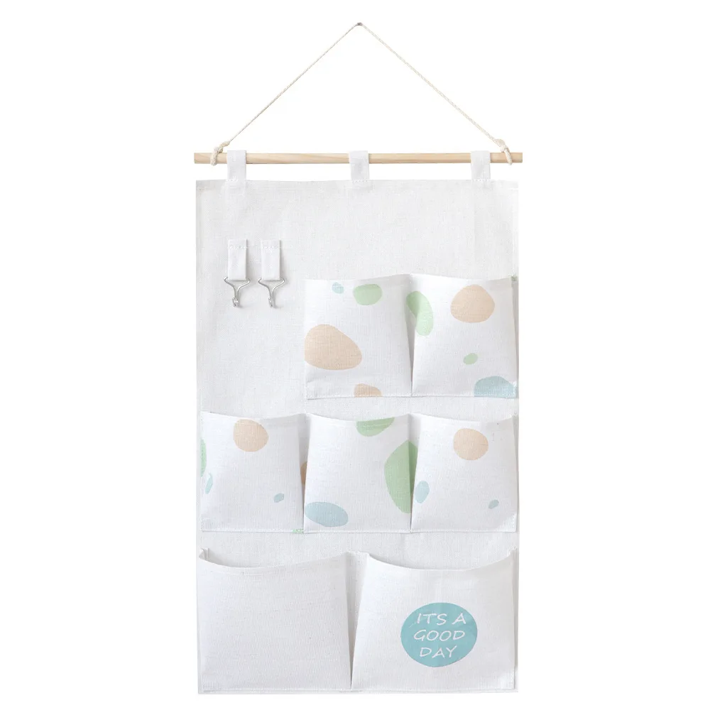 Висячая хлопковая тканевая сумка для хранения мелочей на стене девочек 7