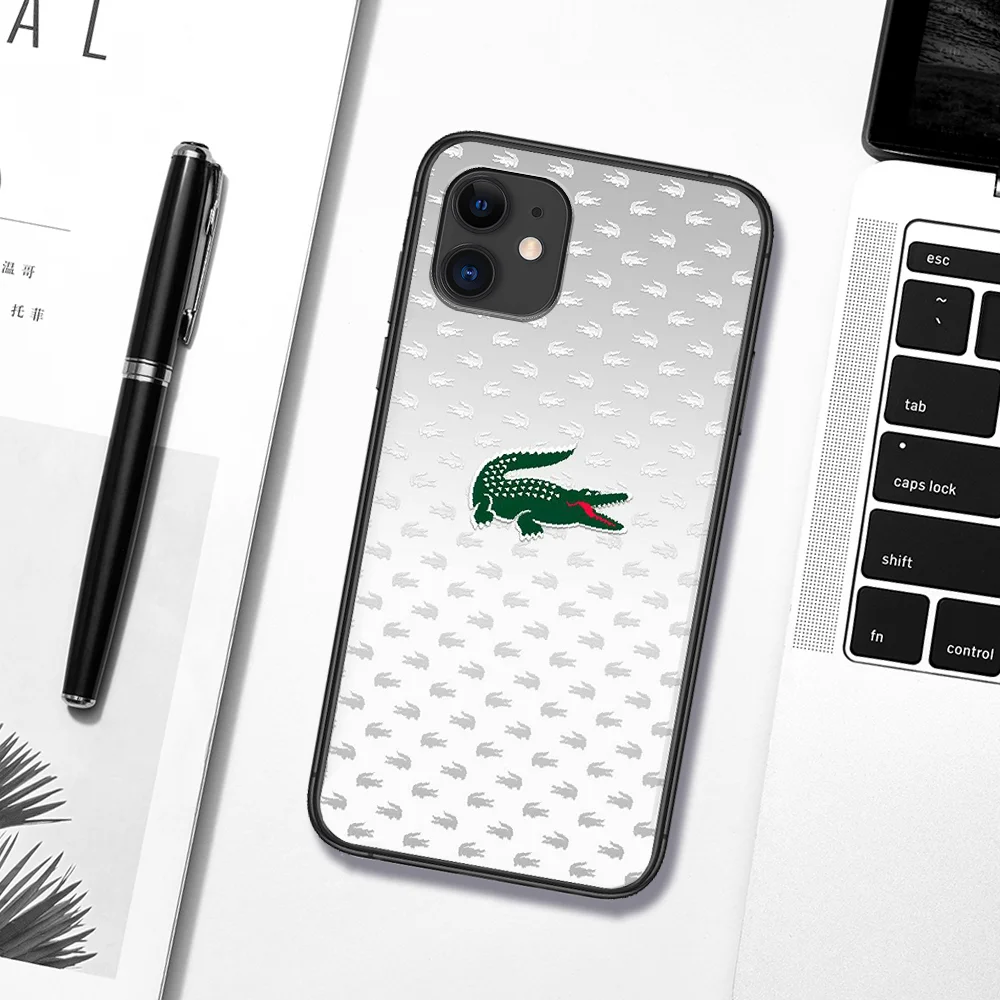 

French Luxury Brand LACOETE Phone Case For Iphone 5 5S SE 2020 6 6S 7 8 Plus 11 12 Mini X XS XR Pro Max black Cover Silicone