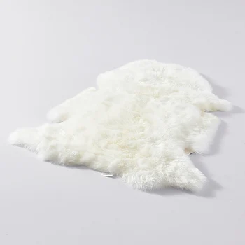 Natural Uncut 85*115CM Australian sheepskin rug for decor in ivory color  real sheep fur cushion sheep skin  bedroom slide rug