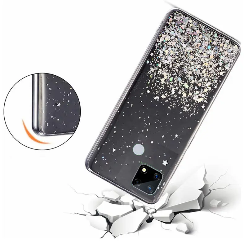 bling glitter phone case for oppo realme 7i soft case full cover for realme 7i back case cover for relame7 i 7 i relame7i free global shipping