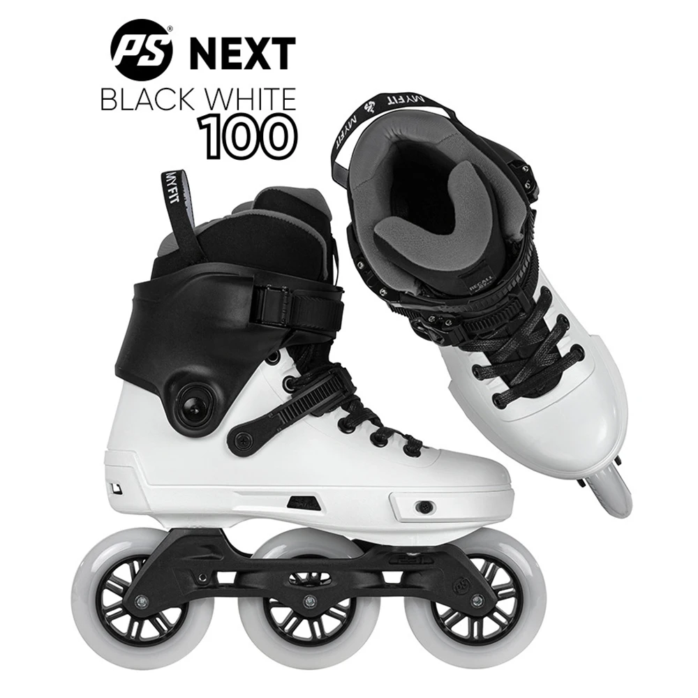 

100% Оригинальные роликовые коньки Powerslide с рамкой «NEXT Trinity», 3*100 мм, черные, белые, уличные гоночные коньки, роликовые коньки без патинов